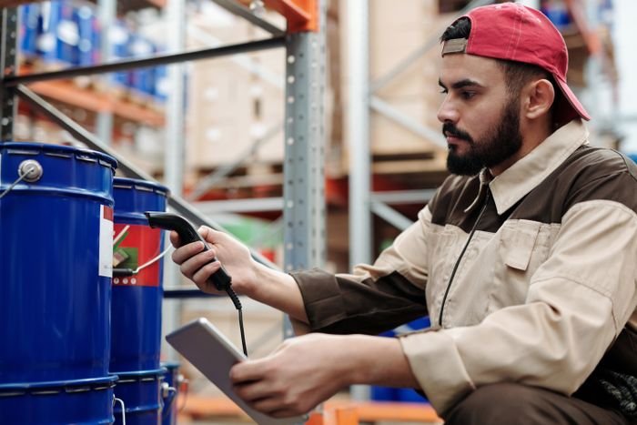 Scanning stock with a handheld barcode scanner